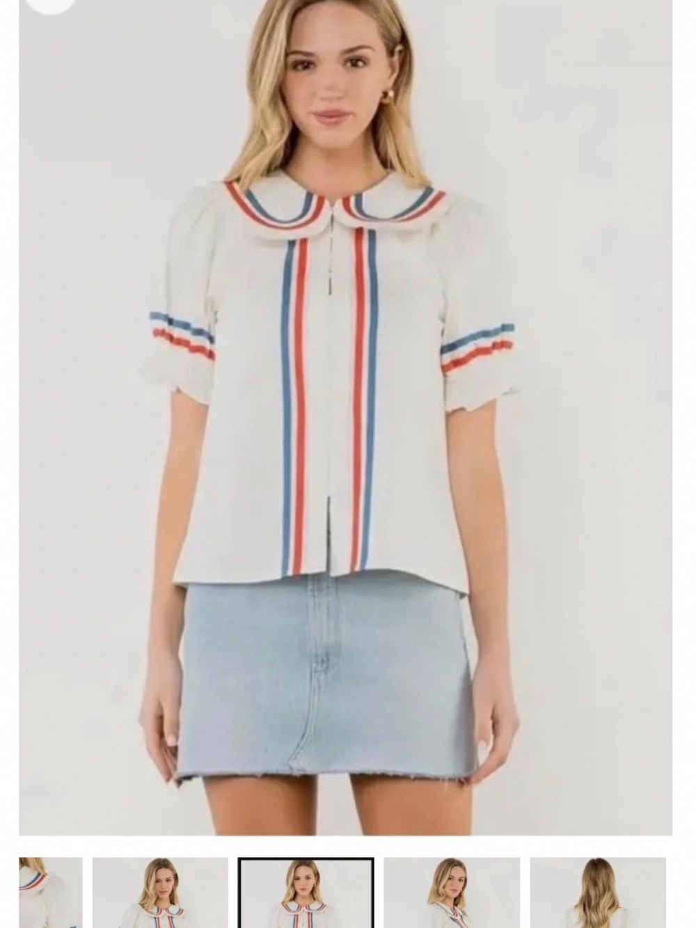NWT Americana Ribbon Blouses Red White Blue 4th of July Tuckernuck S M L